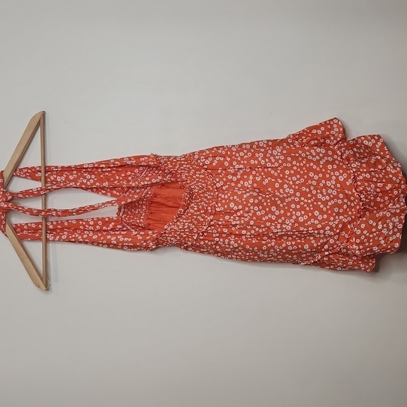Aerie Orange Floral Mini‎ Dress - Picture 4 of 4